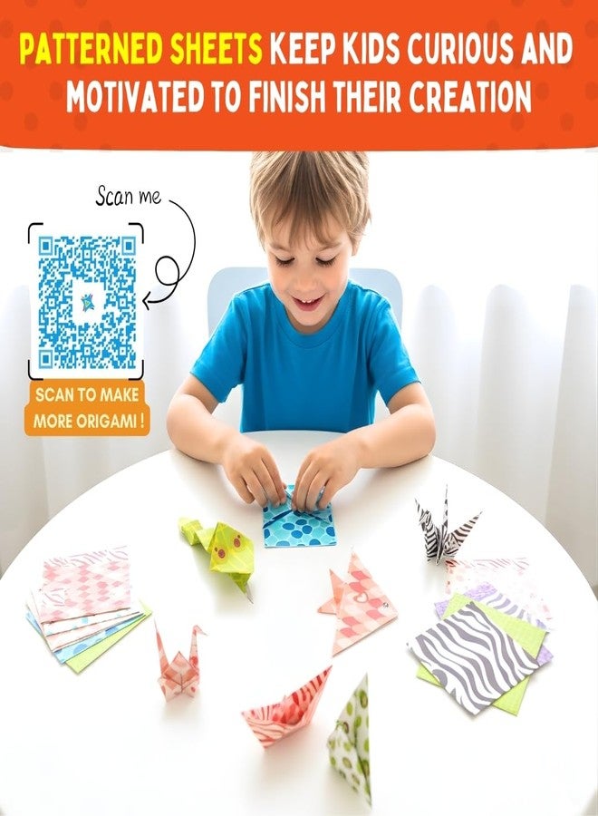 PepPlay 3D Origami Paper, with Booklet and Stickers, Educational, Brain-Boosting Activity, No Mess Paper Craft, Travel-Friendly Airplane Toy, Birthday Return Gift for Boys&Girls Ages 3-8, Orange - Image 5